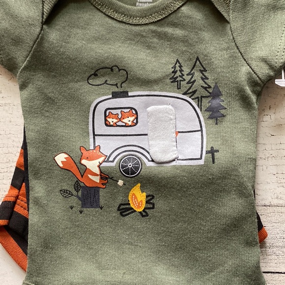 Gerber 3 Piece Onesie Set Fox Size Preemie NEW - Picture 3 of 9